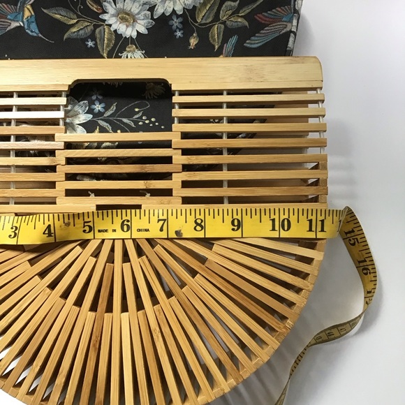 Bamboo BoHo (Cult Gaia Inspired) Summer Bag with fitted insert. - Picture 2 of 6